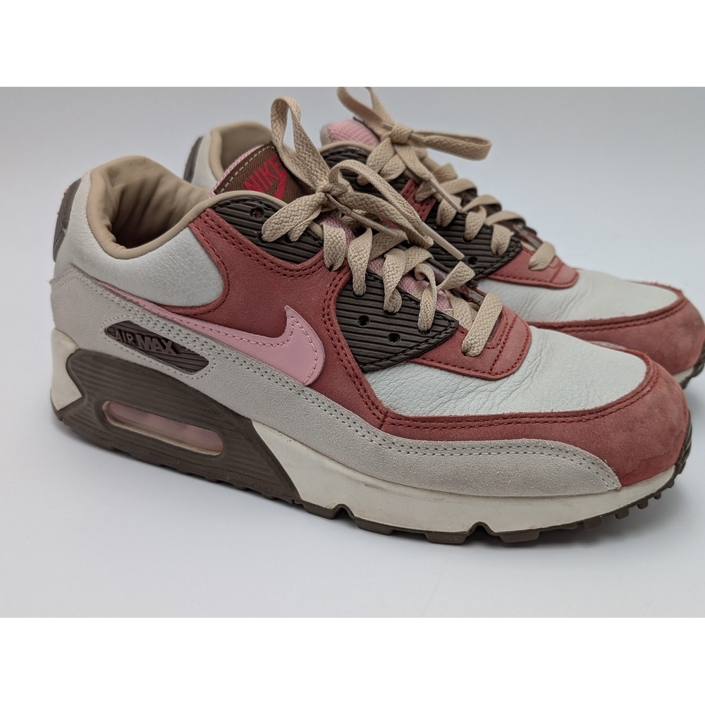 Nike Sneaker Womens 8 Pink Air Max 90 Bacon Leather Suede Low Top Running Shoes